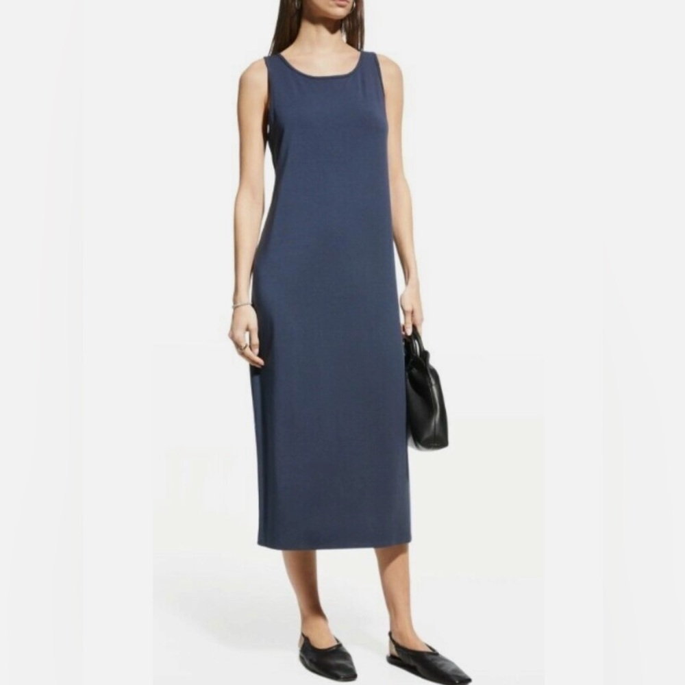 Eileen Fisher Classic Navy Midi Dress